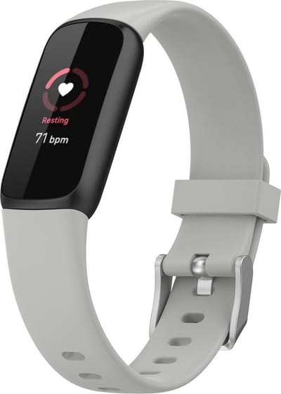By Qubix - Compatible Fitbit bandje - Geschikt voor fitbit luxe bandje - Sportbandje met gesp - Maat: Small - Grijs Smartwatchbandje horlogeband polsband Armband Strap Band Watchband