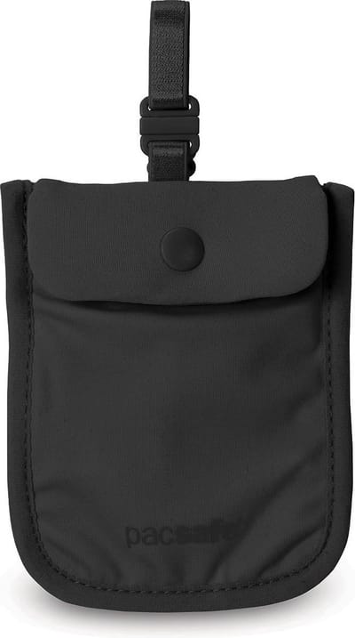 Pacsafe Geheime BH-zakje - 11 x 9 x 0.3 cm - RFID-blokkerend - Waterafstotend - Wasbaar - Zwart