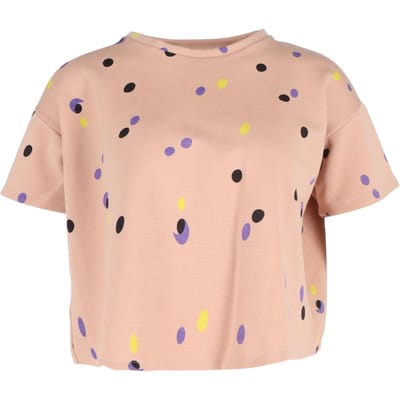 Marni crop T-shirt met stippen in perzikkleurig katoen