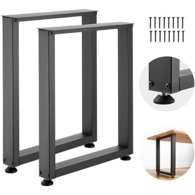 VEVOR tafelpoten van vierkant profiel, set van 2, 600x750 mm, tafelonderstel, max. 1000 kg, tafelpoten, meubelpoten, tafelonderstel, tafelpoten voor bureaus, salontafels, eettafels, zwart