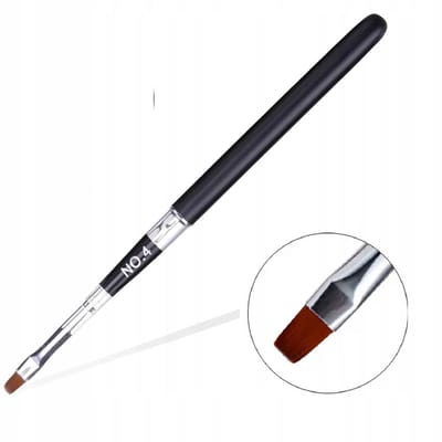 KUNA Professional Opvouwbare Gel Penseel LUX #4 Metaal Zwart