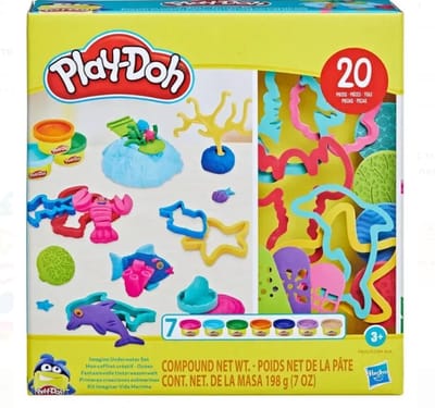 Hasbro - Play-Doh - Onderwater Wereld Set - 20 Gereedschappen + 7 kleipotjes - boetseren - kleien
