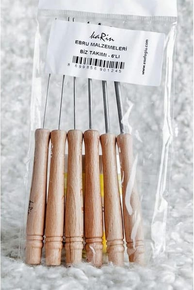 Metalen Pinnen Set voor Marmeren / Ebru (6 Pinnen) - Karin