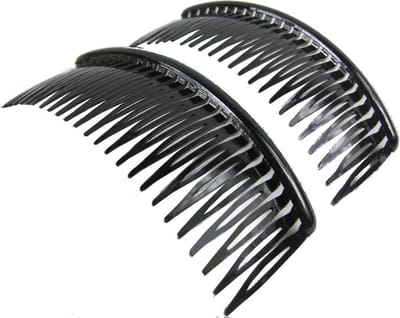Haarsoires Haarspeld Sierkam Opsteekkammen - Basic grove tand 12cm - Zwart - Set van 2 - Haarsteekkam voor Opgestoken Kapsels - Styling Tool - Haarversierkam - Haar Versiering