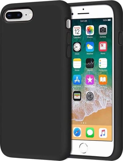 Hoesje - Geschikt voor Apple iPhone 7 Plus - Sterk & Shockproof - Siliconen Case - Hoes Cover - Telefoonhoes - Zwart