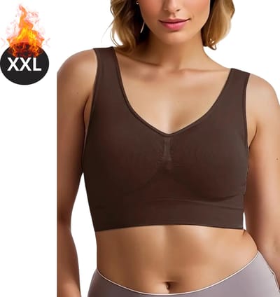 Bovista BH Zonder Beugel - Zonder Bandjes - Push-up Bh's - Comfort Beha - Gemengd - Comfortabel - Bruin - Maat XXL