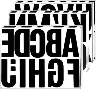 Allecto Plus - Letterstickers 102 Stuks | Grote Alfabetstickers | Zelfklevende Vinyl Letters | Brievenbus Posterborden Zwart