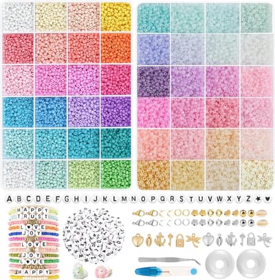 Glazen Kralenset 280 stuks voor Sieraden Maken | Creatieve DIY Kralen, Letters, en Hangers | Perfect voor Armbanden, Kettingen en Oorbellen