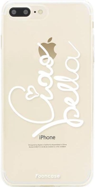 Fooncase Hoesje Geschikt voor iPhone 8 Plus - Shockproof Case - Back Cover / Soft Case - Ciao Bella!