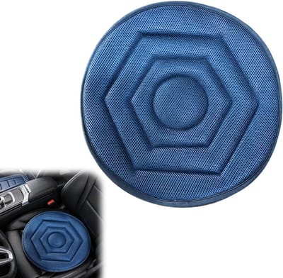 VHV - Draaibaar autostoelkussen - Draaikussen - Zitkussen - Draaischijf auto - 360 graden draaibaar - Voor auto, huis en kantoor - 43cm - Blauw