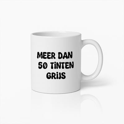 Grappige 50 Tinten Grijs Mok – Humoristisch Cadeau Voor 50-Plussers – Nederlandse Tekst Beker