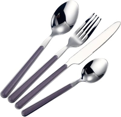 Swiss Haus® CTS24T Bestekset - 24 Delig - Voor 6 Personen - Mes, Vork en Lepel - Roestvrij Staal - Elegant en Duurzaam Ontwerp - RVS / Paars