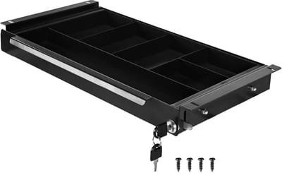 Uittrekbare Bureaulade - Bureau Opberger - Kantoor Organisatie - Geïntegreerd Slot - 478 cm Diep - Zwart