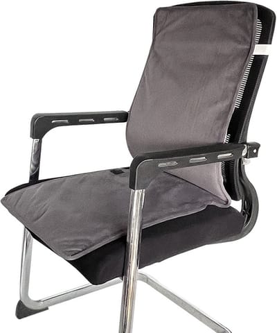 Lexorion Thermic - Elektrisch Warmtekussen voor Stoel en Bank - Verwarmd Zitkussen - 3 Warmtestanden - Fluweelzacht en Comfortabel - 110x40 cm - Grijs