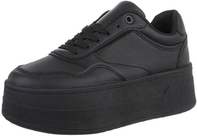 Dames wedge sneaker zwart maat 39