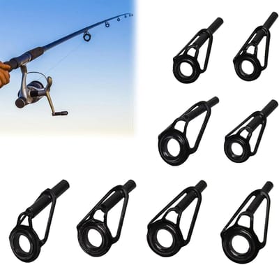 Reparatieset voor Visspullen met Ringen en Gidsen - 8 Stukken RVS en Keramiek voor Vissershengels, Geschikt voor Diverse Maten en Toepassingen