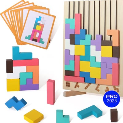 Puzzel Hout - Houten Stapelpuzzel - Stapelpuzzel Montessori - Montessori Speelgoed - Fijne Motoriek - Educatief Speelgoed - Houten Puzzel - 3d Puzzel - Brivano