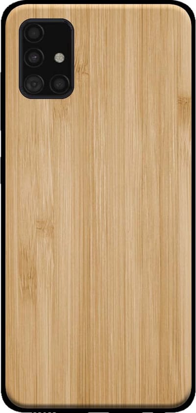 Smartphonica Telefoonhoesje voor Samsung Galaxy A51 met houten look - backcover bamboo kunsthout hoesje - Bruin geschikt voor Samsung Galaxy A51