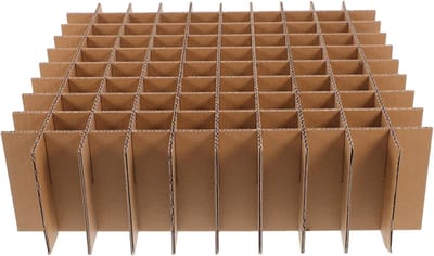 Kartonnen Tussenschotten - Doosverdelers - Veilig Verpakken - Verstelbaar Raster - 35x35x10cm - Lichtbruin