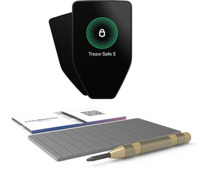 Trezor Safe 5 Zwart + SOLIDHODL - Voordeelbundel - Hardware Wallet - Wallet voor Bitcoin, Ethereum en vele andere crypto