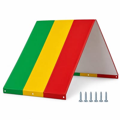 Vervangend Dak voor Speeltoestel - Universeel Speelhuisje Dakje - 132 x 226 cm (52x90 inch) - Hoogwaardig 210D Polyester - Waterafstotend en UV-Bestendig Schaduwdoek - Groen Geel Rood