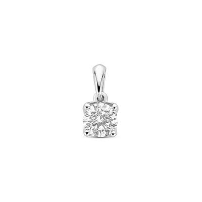 14K witgouden hanger lab grown diamant 0.50ct h si 10 mm - 4106438
