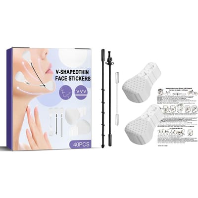 40 Stuks Instant Onzichtbare Dunne Gezichtsstickers Nek Oog Dubbele Kin Lift Anti-Rimpel Huid Verstevigende Patch Gezichtshuidverzorgingstools white