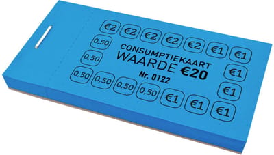CombiCraft Consumptiekaarten €20 blauw - per 5 boekjes met 50 kaarten