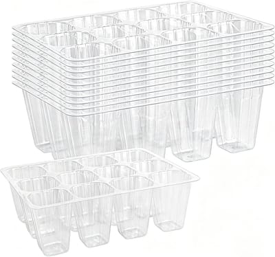 120 cellen zaailingen starter trays herbruikbaar, mini propagator, broeikas kweekset, kweekschalen voor planten, kamerkas, kunststof kiemschalen voor teelt