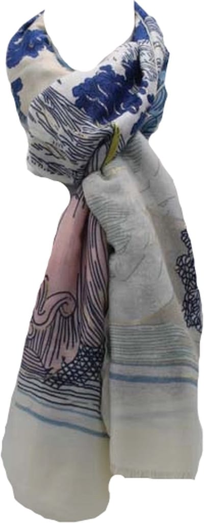 Dames Sjaal Zomer Sjaal Blauw-Wit