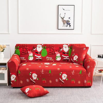 1 pièce Housse de canapé élastique de Noël pour salon Tout inclus Housse de canapé en spandex Meubles modulaires Housse 1/2/3/4 places 1-Seat90-140cm