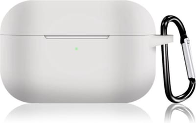 KELERINO. Siliconen Case geschiktvoor Apple AirPods Pro - Met Haak - Wit