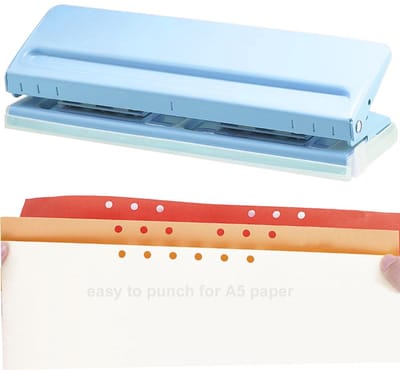 Dailygoods - 6-Gaats Perforator - Verstelbare Metalen Perforator voor Diverse Papierformaten
