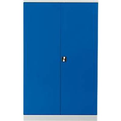 Stalen kast, H 1950 x B 1200 x D 420 mm, lichtgrijs 7035/gentiaanblauw 5010