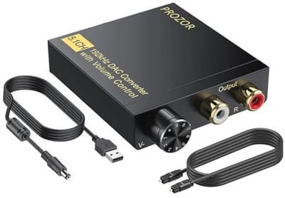 Optische naar RCA Converter - 5.1CH Dolby-AC3 Met Volumeregeling - DAC Decoder voor HDTV Blu-ray en PS4
