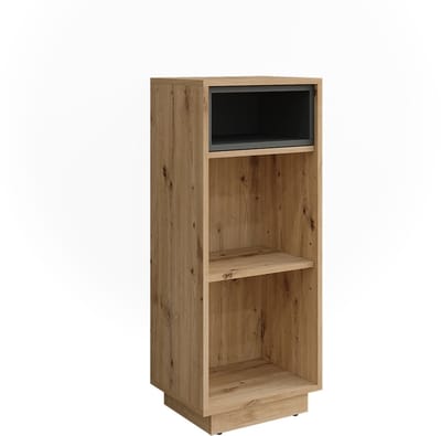Vicco Beatrice Tussenkast – 38 x 93 cm met 3 compartimenten Artisanaal eiken/antraciet
