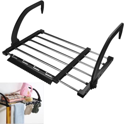 ZRSS® Wasrek Hangend Trapgat - Droogrek Ophangbaar - Voor Radiator, Deur, Balkon - Uittrekbaar - 42-73 cm - Roestvrij Staal