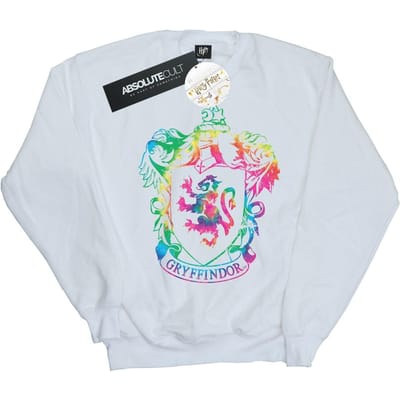 Harry Potter Meisjes Gryffindor Crest Tie Dye Ingevuld Sweatshirt (Wit)
