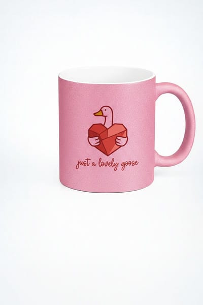 Roze Mok 'Just a lovely goose' met Liefdevolle Gans en Hart | Uniek & Romantisch Cadeau