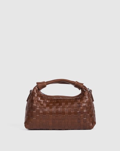 Mini Dandy Vlochten Regenbruin Tas