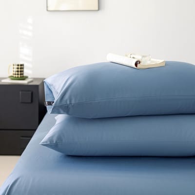 Kussensloop 100% Katoen – S100 Hoge Dichtheid – 40×80 cm – Zacht, Ademend & Antibacterieel-Oceaanblauw