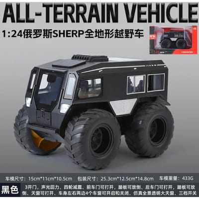 1/24 Sherp All Terrain Truck Legering Auto Model Grote Wielen Off Road Klimvoertuig Collectie Ornament Kinder Speelgoed