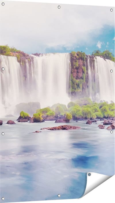 Gards Tuinposter Watervallen in Argentini� - 80x120 cm - Tuindoek - Tuindecoratie - Wanddecoratie buiten - Tuinschilderij