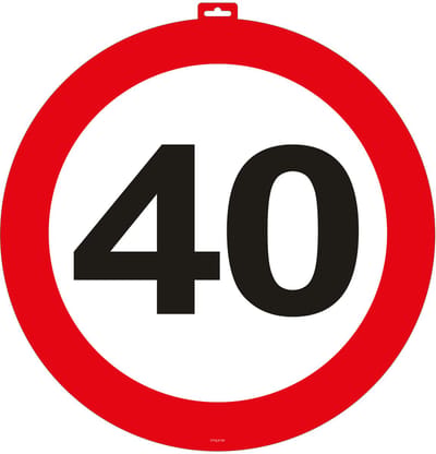 40 Jaar Verkeersbord Deurbord – 47 cm