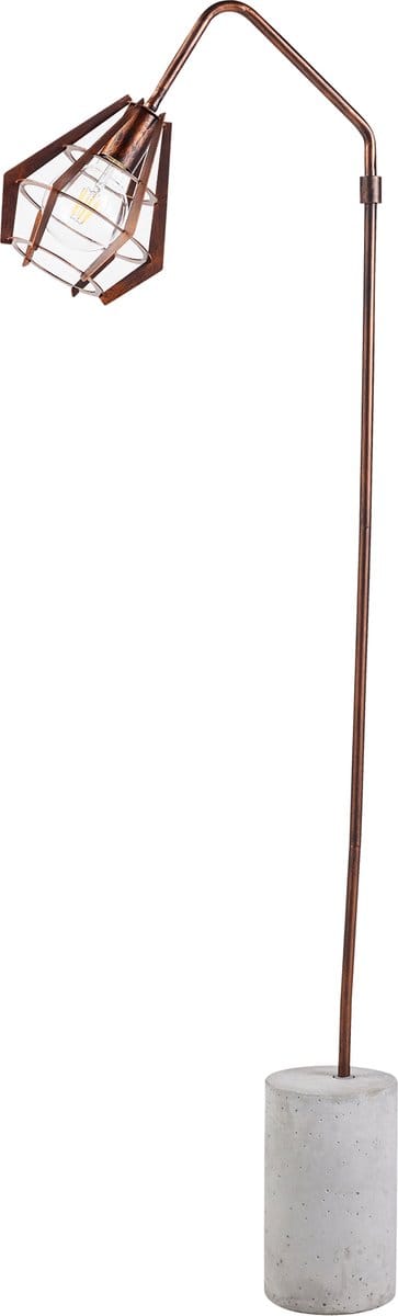 Teamson Home Rustica Vloerlamp - Rustiek/Beton - Minimalistisch en Modern Ontwerp - 156 cm hoog