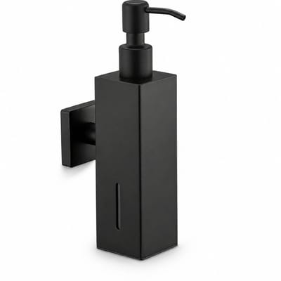 BUDDLEY Zeepdispenser Wandmontage - Zeeppompje Zwart - Zeeppomp Aluminium - Zeeppompje Hangend - Zeepdispenser Zwart - Keuken - Badkamer - Toilet - Zeepdispensers