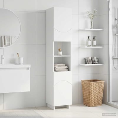 vidaXL - Badkamerkast - Wit - 36.5 - x - 38 - x - 180 - cm - Bewerkt - hout
