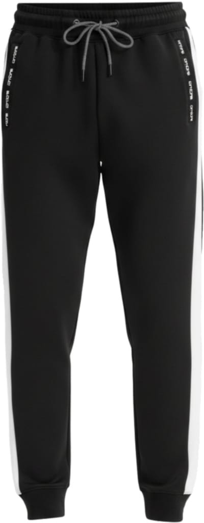OMBRE Broek - Regular Fit - Gestreept - Joggingbroek Zwart XL