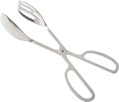 Saladetang RVS - Keukentang Serveertang - Eten Serveren - Stevig Roestvrij Staal - 25.5 cm - Zilver