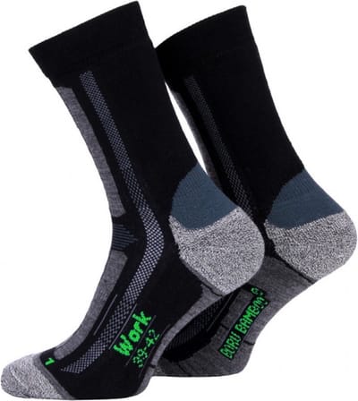 Boru Bamboo Werksokken Zwart Dames  Maat 35-38